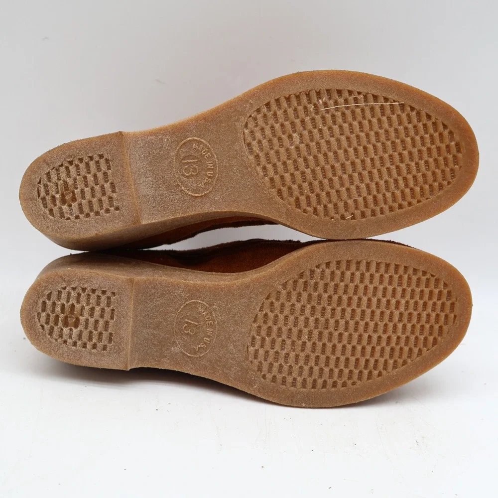 Young Ones Loafers Youth 13 Vintage Brown Suede Kiltie Fringe Moc Toe Wedge